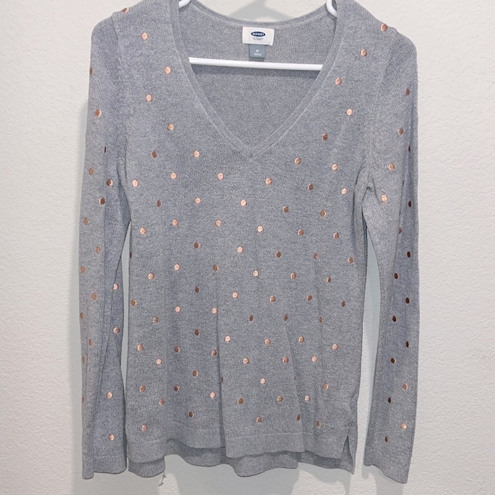 Old Navy women’s Medium Sweater top Casual dot print winter sweater